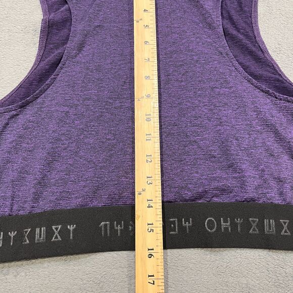 Black Panther Wakanda Forever Sleeveless Purple Hooded Cropped Tank Women Size S - Picture 5 of 7